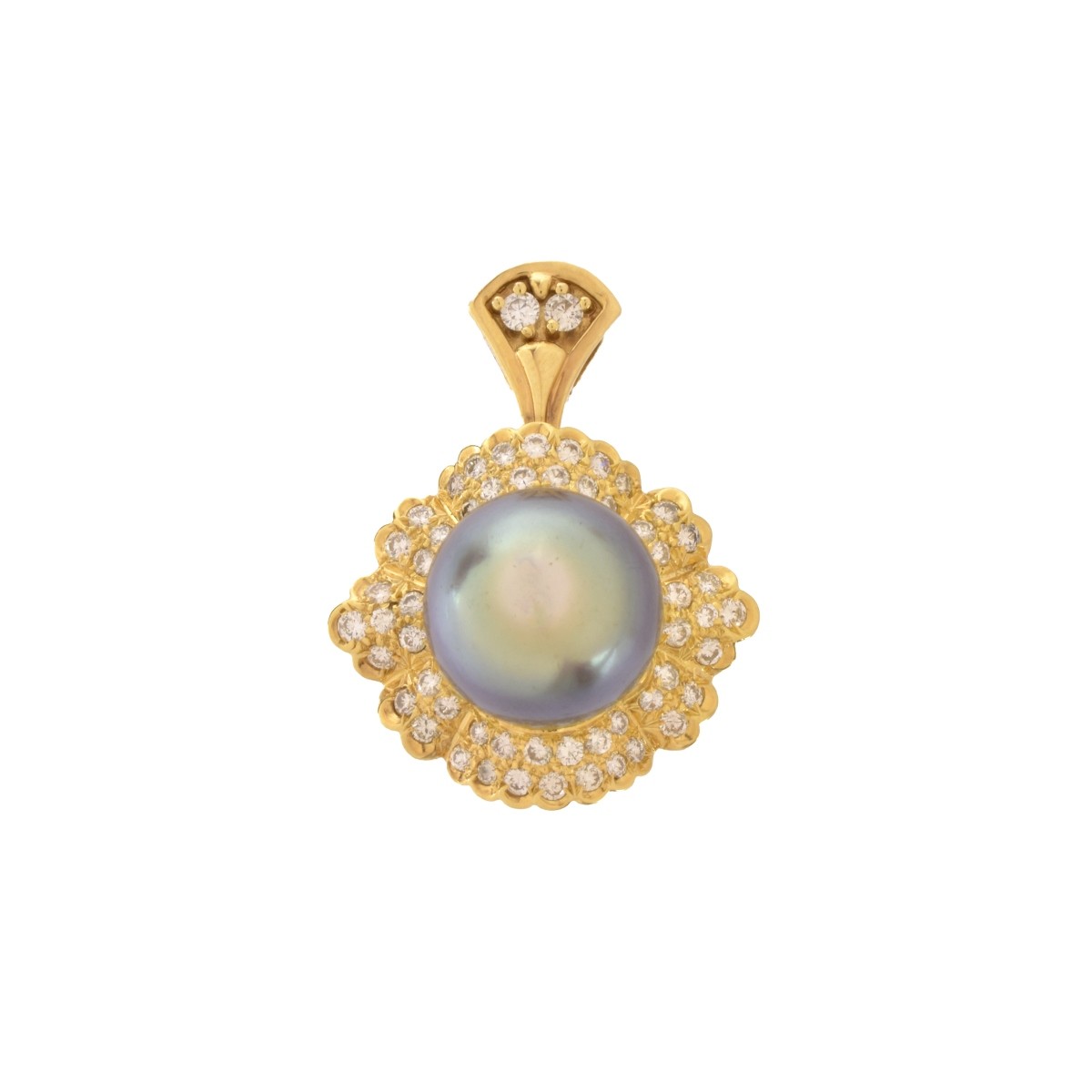 Pearl, Diamond and 14K Pendant