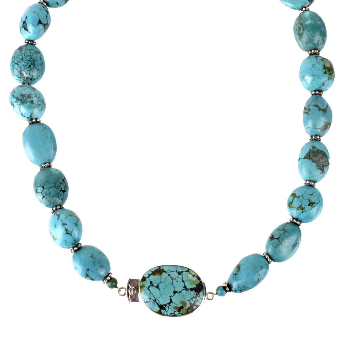 Turquoise and Silver Necklace and Bracelet