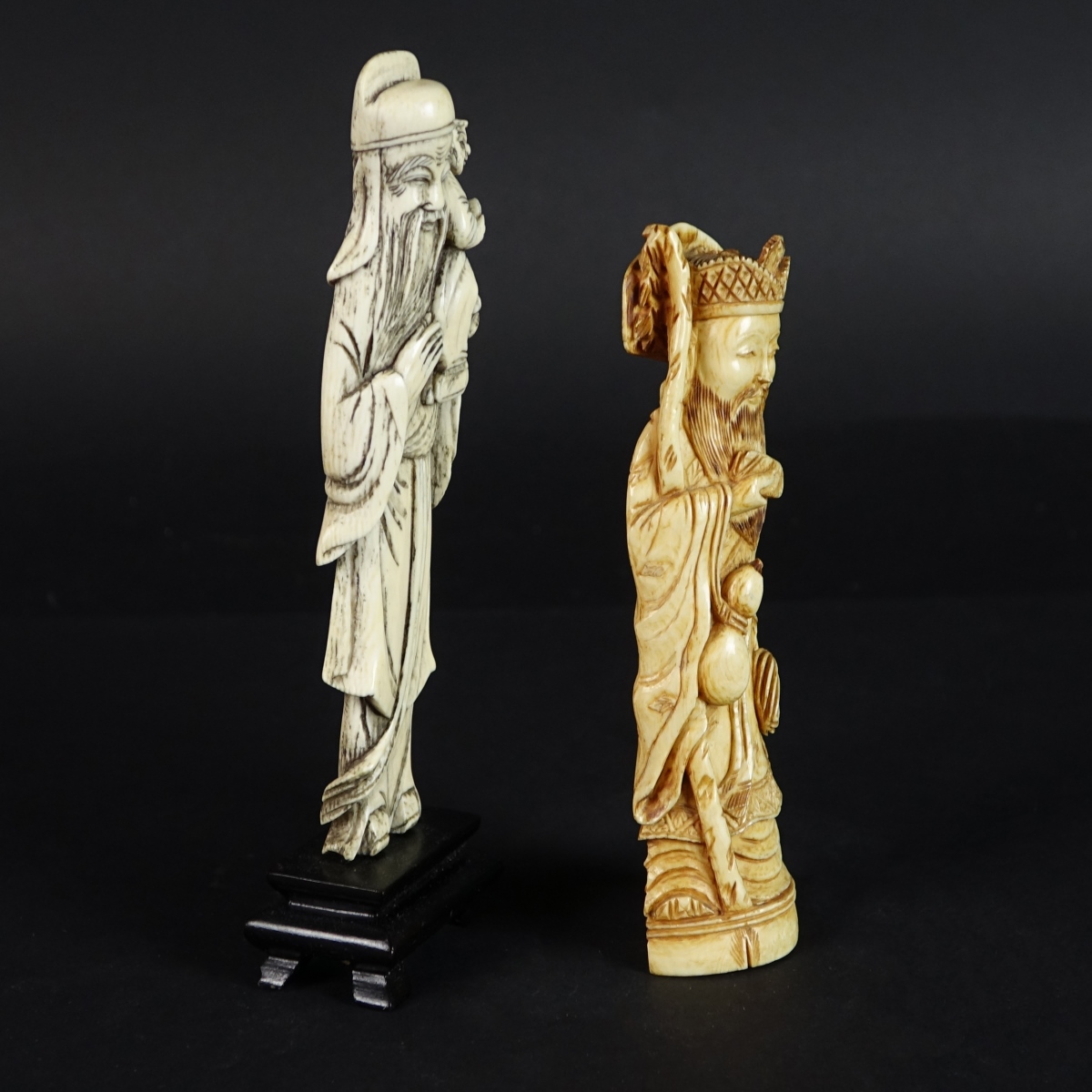 Two (2) Antique Chinese Immortal Figurines