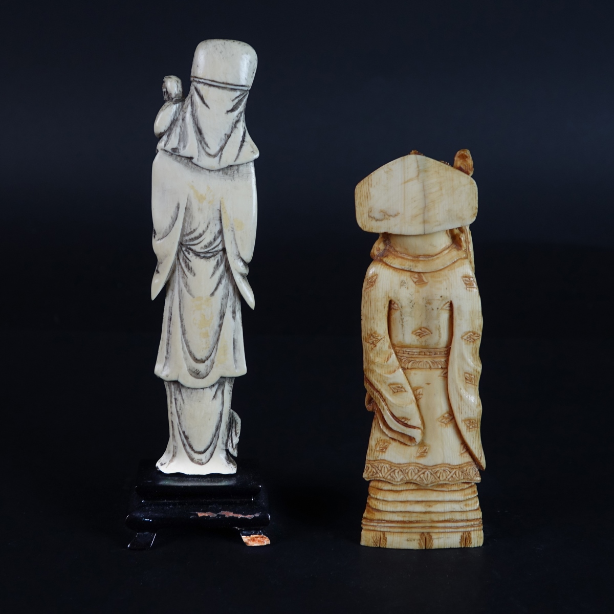 Two (2) Antique Chinese Immortal Figurines