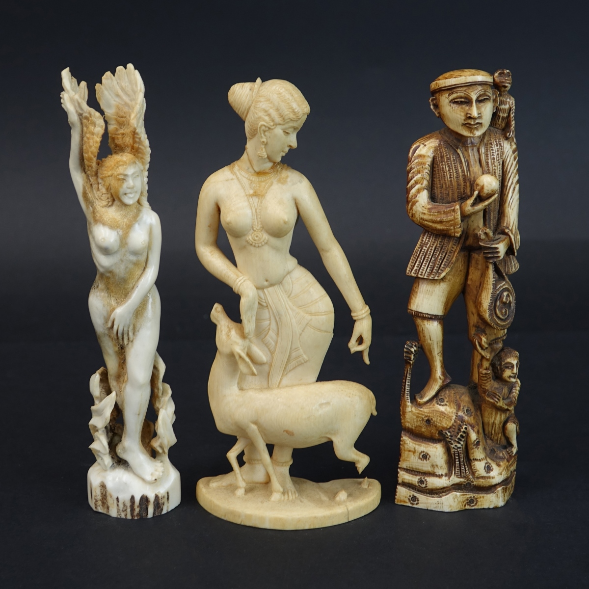 Three (3) Vintage Carved Figurines