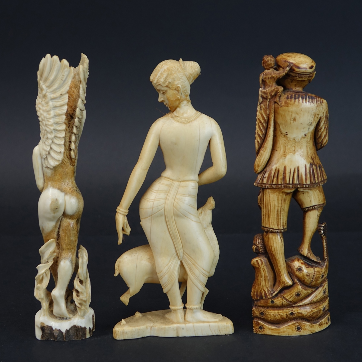 Three (3) Vintage Carved Figurines