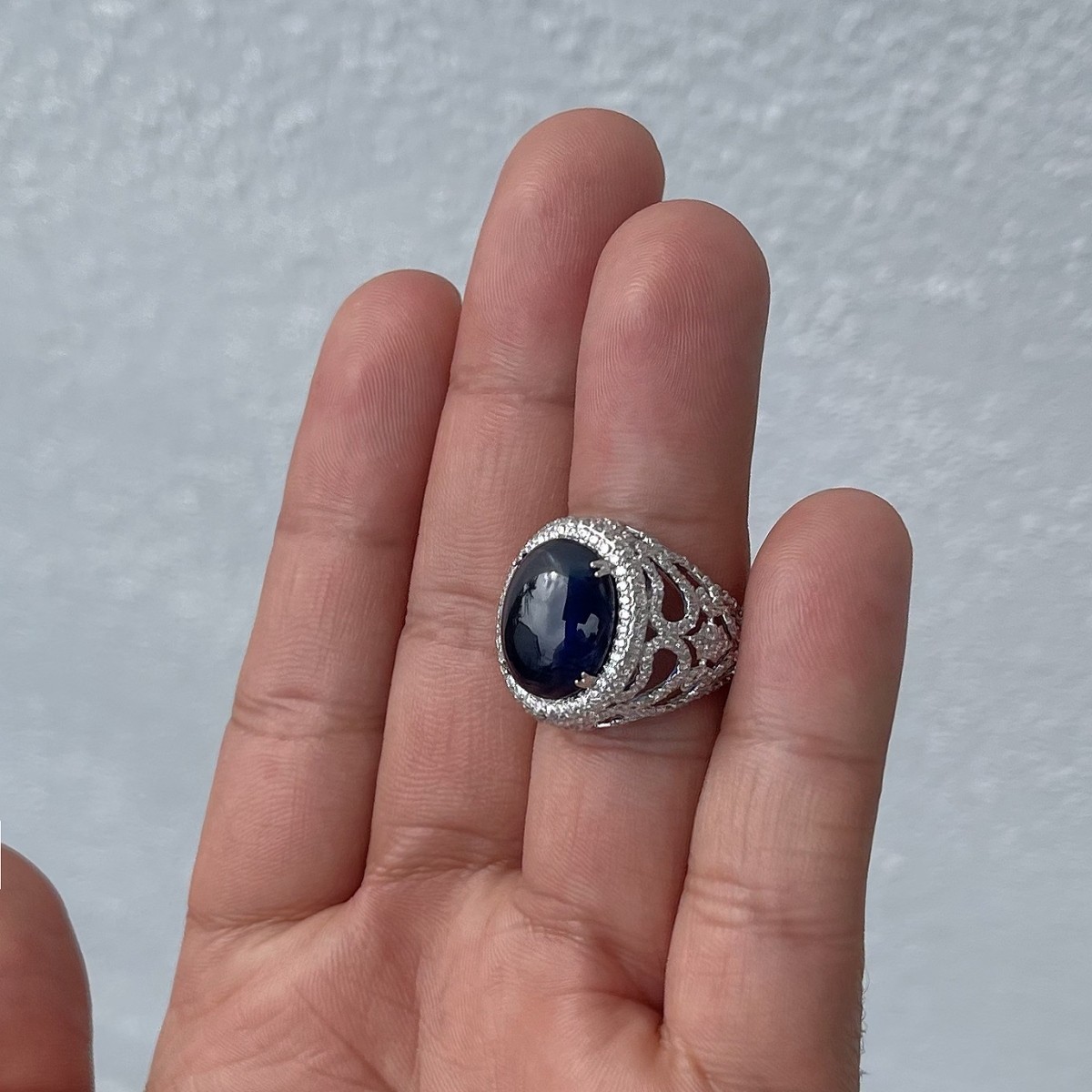 Sapphire, Diamond and 18K Ring