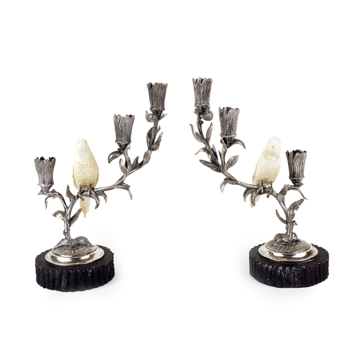 Pair of .915 Silver Candlesticks
