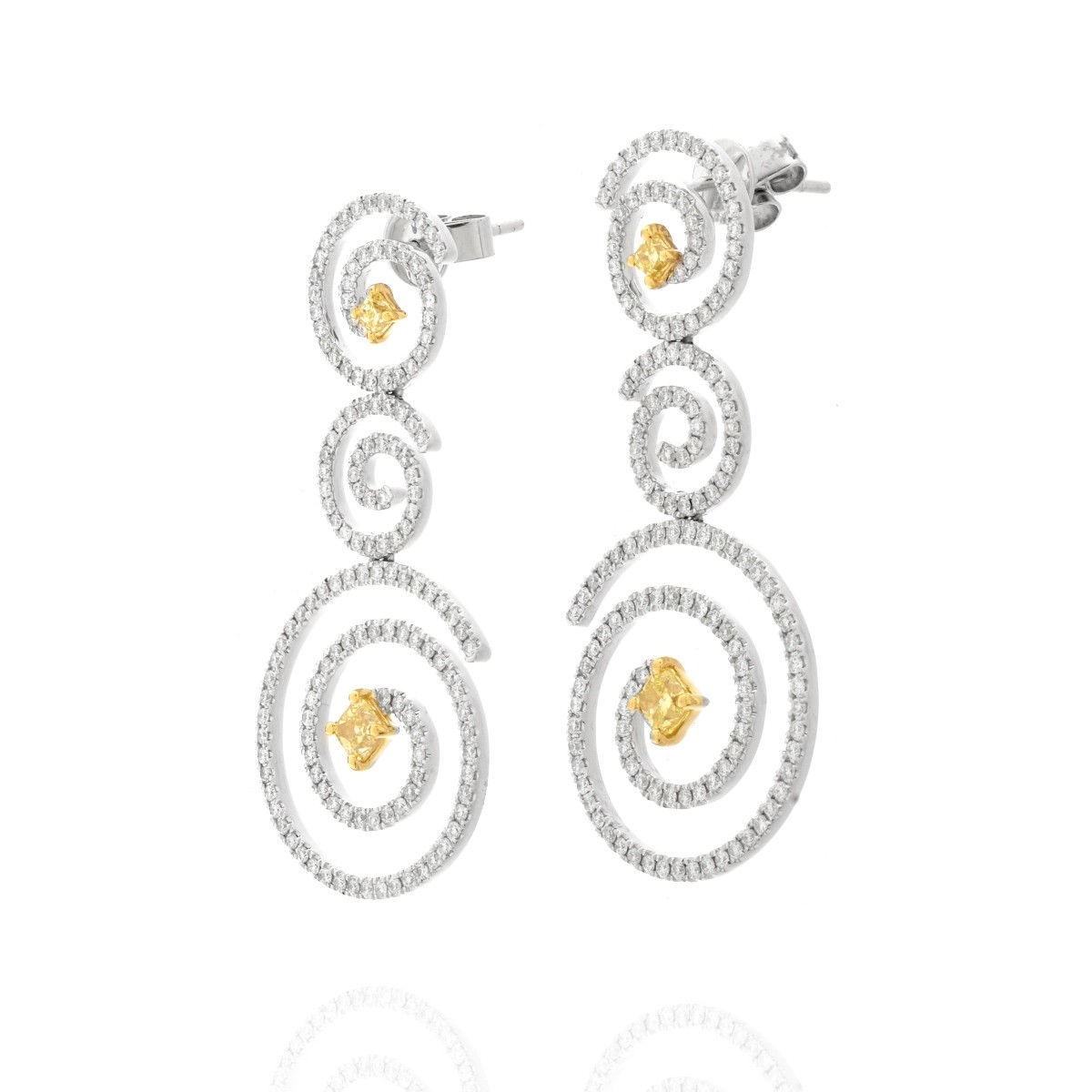 Diamond and 18K Earrings