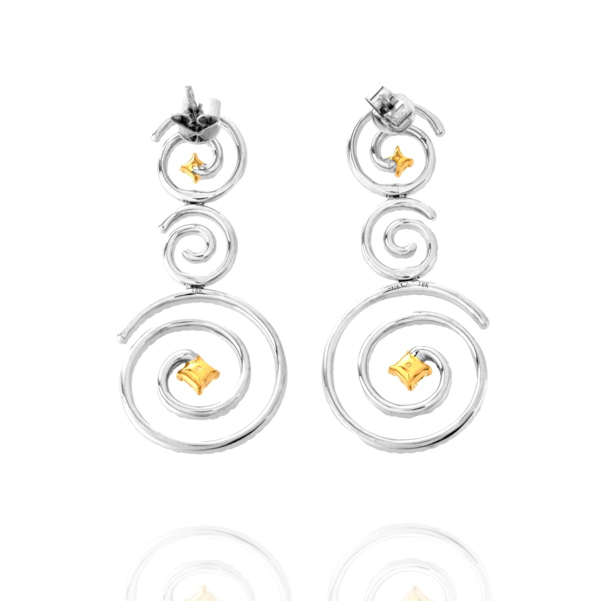 Diamond and 18K Earrings