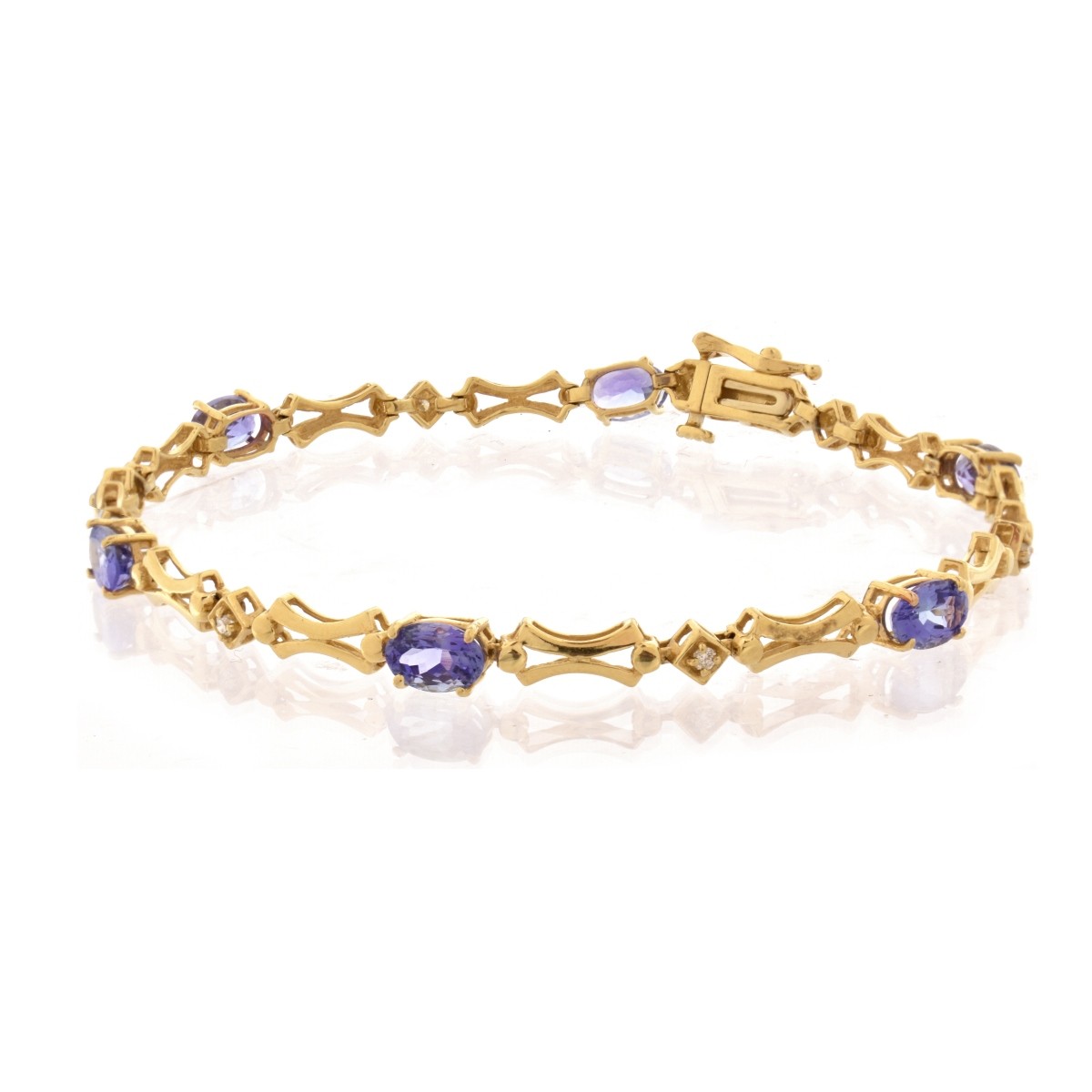 Tanzanite, Diamond and 14K Bracelet