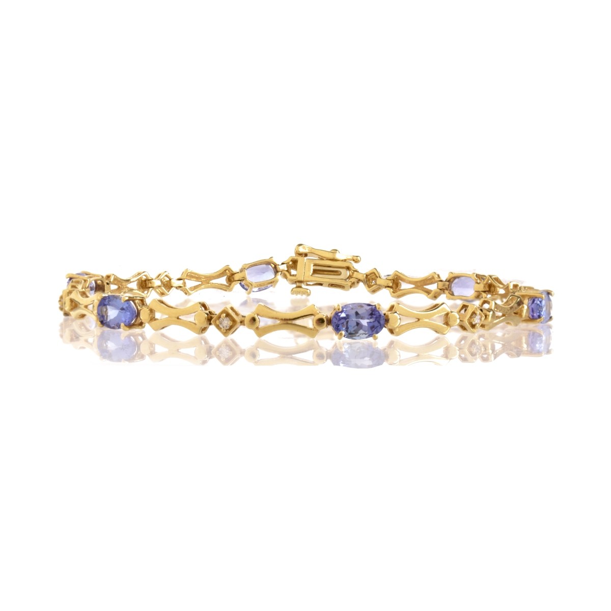 Tanzanite, Diamond and 14K Bracelet