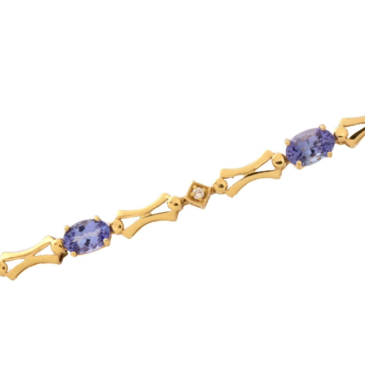 Tanzanite, Diamond and 14K Bracelet