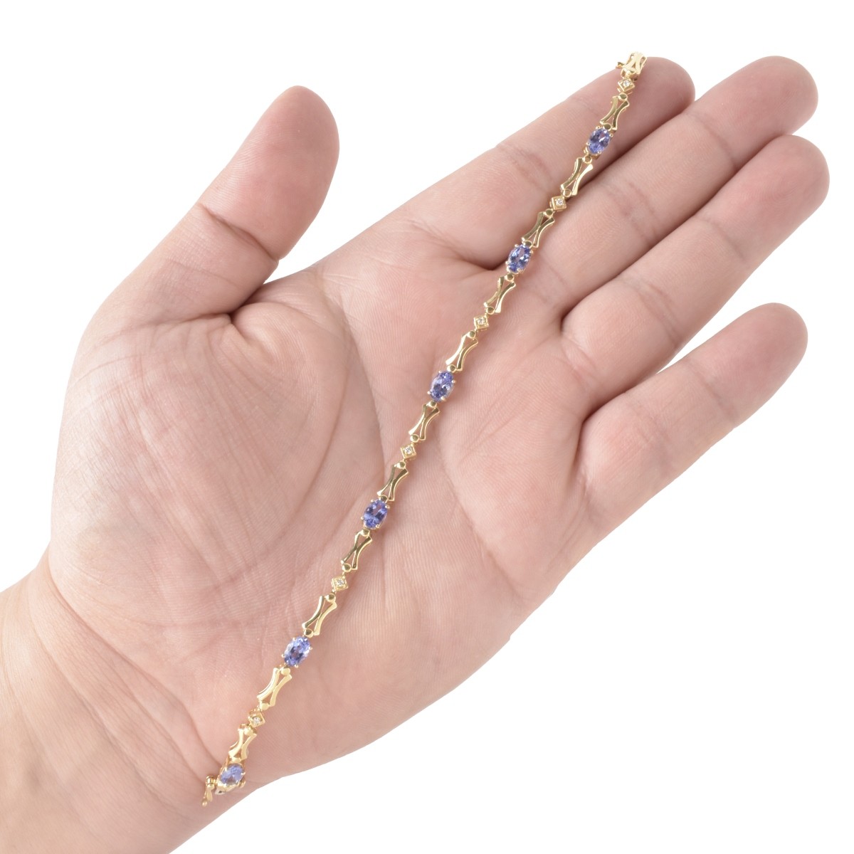 Tanzanite, Diamond and 14K Bracelet