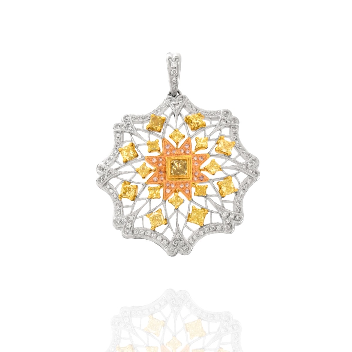 Fancy Diamond and 18K Pendant