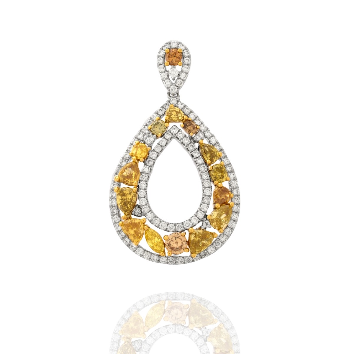 Fancy Diamond and 18K Pendant