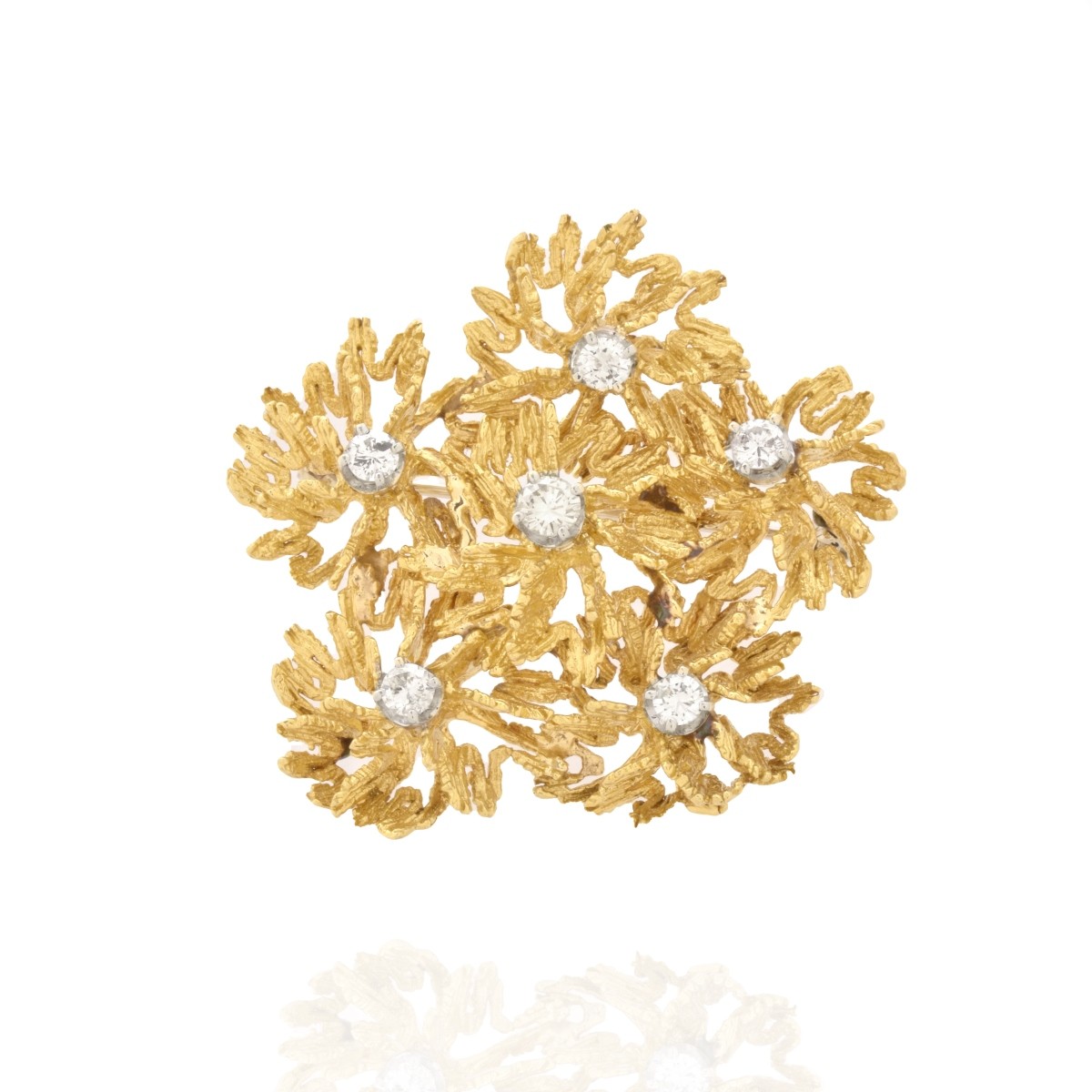 Diamond and 18K Brooch