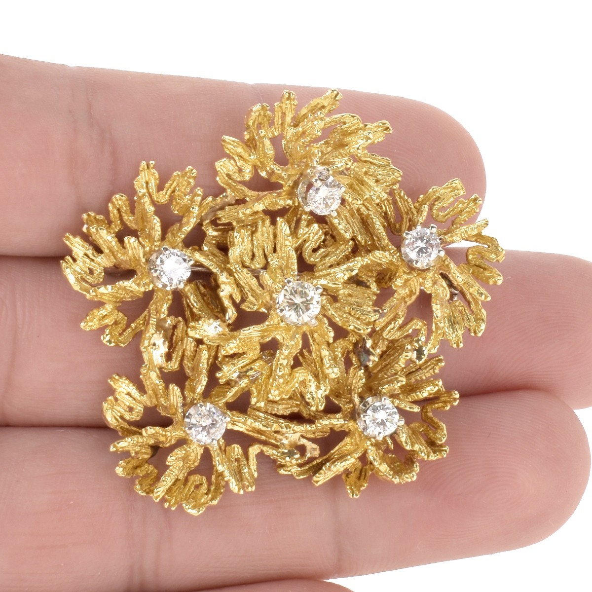 Diamond and 18K Brooch