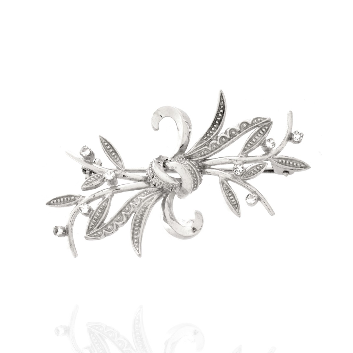 Diamond and 18K Brooch