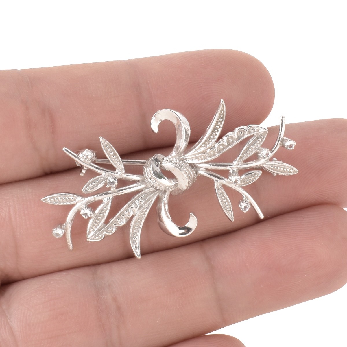 Diamond and 18K Brooch