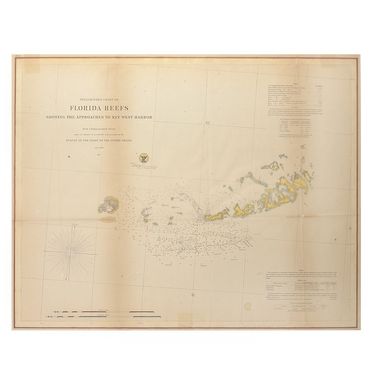 Antique Preliminary Chart of Florida Reefs