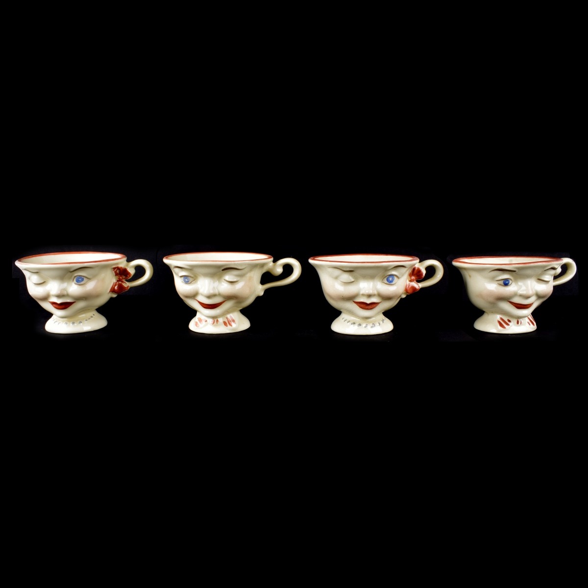 Pottery Smiling Face Cups