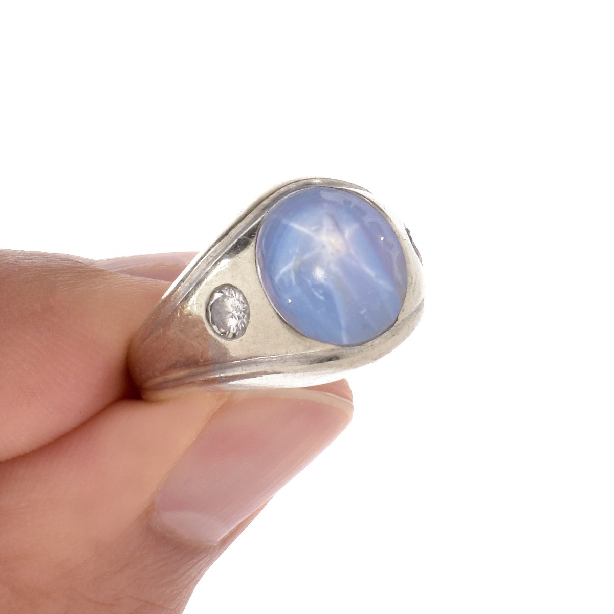 Sapphire, Diamond and 14K Ring