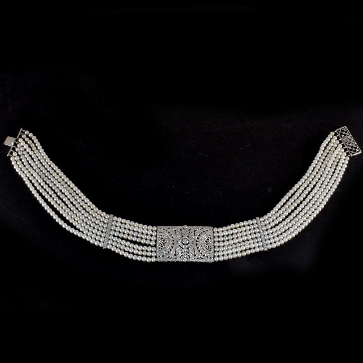 Diamond, Pearl and 18K Necklace