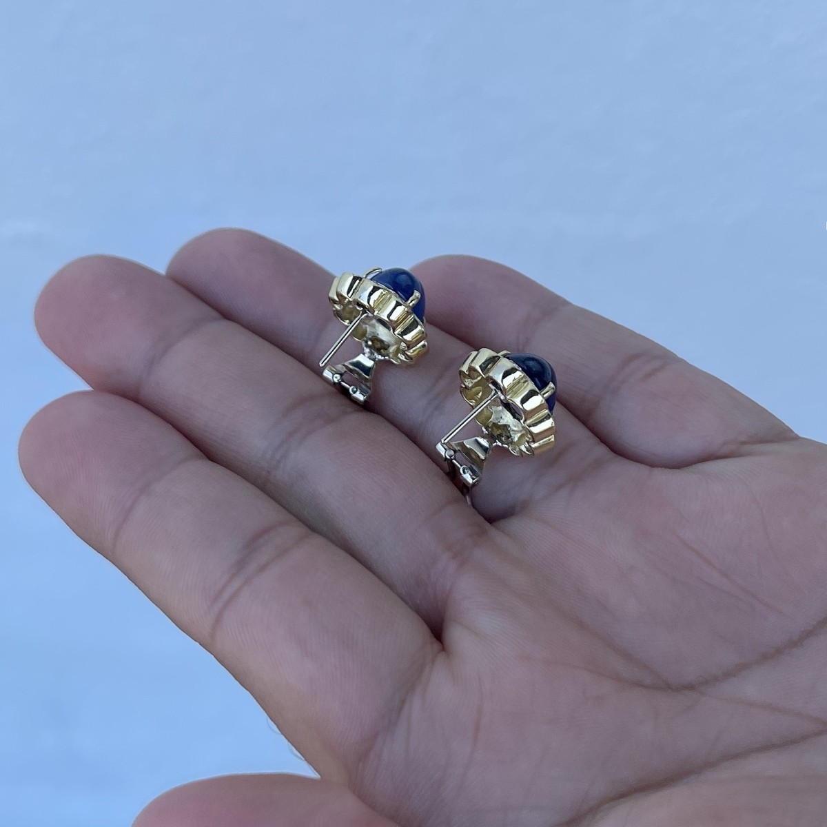 Sapphire, Diamond and 18K Earrings