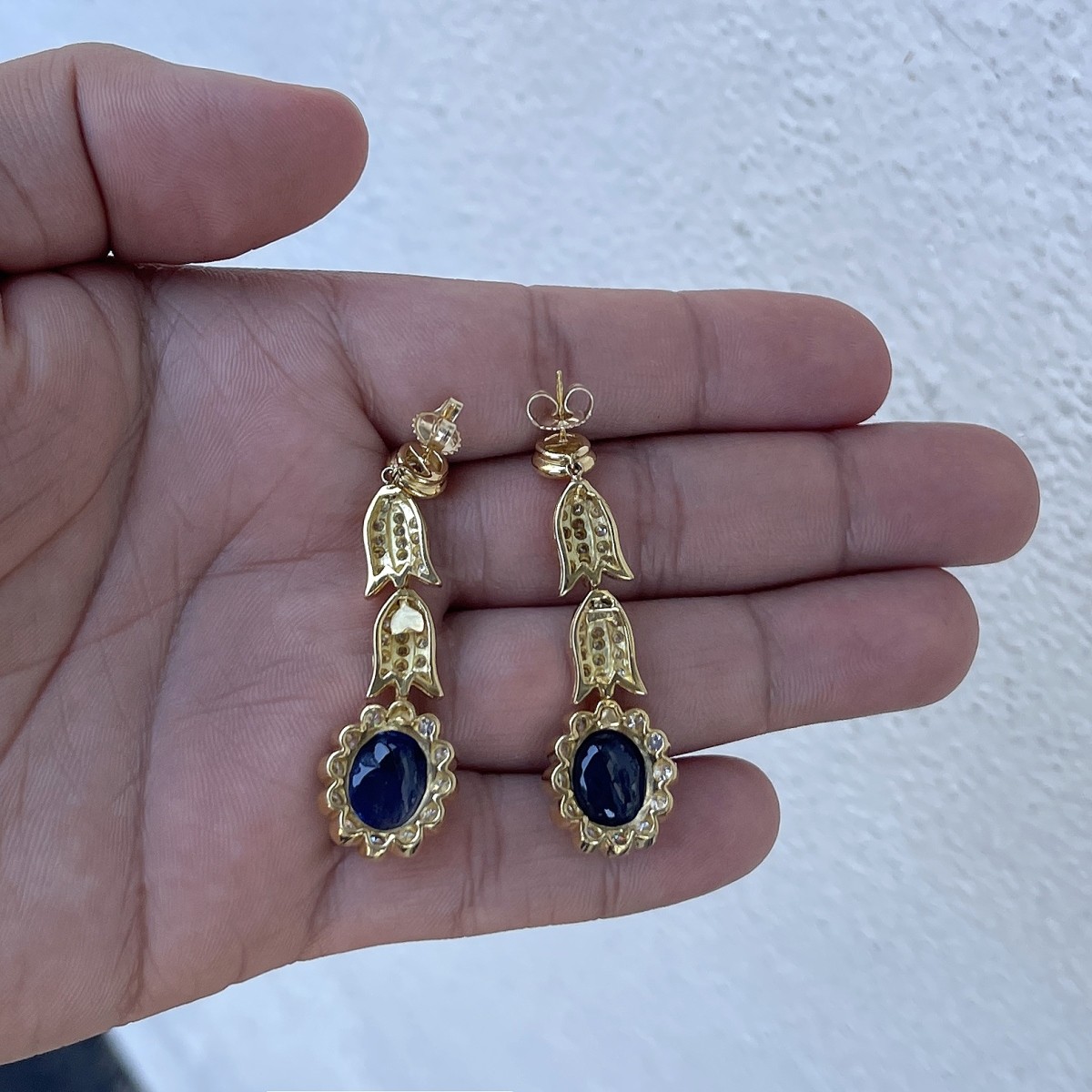 Sapphire, Diamond and 18K Earrings