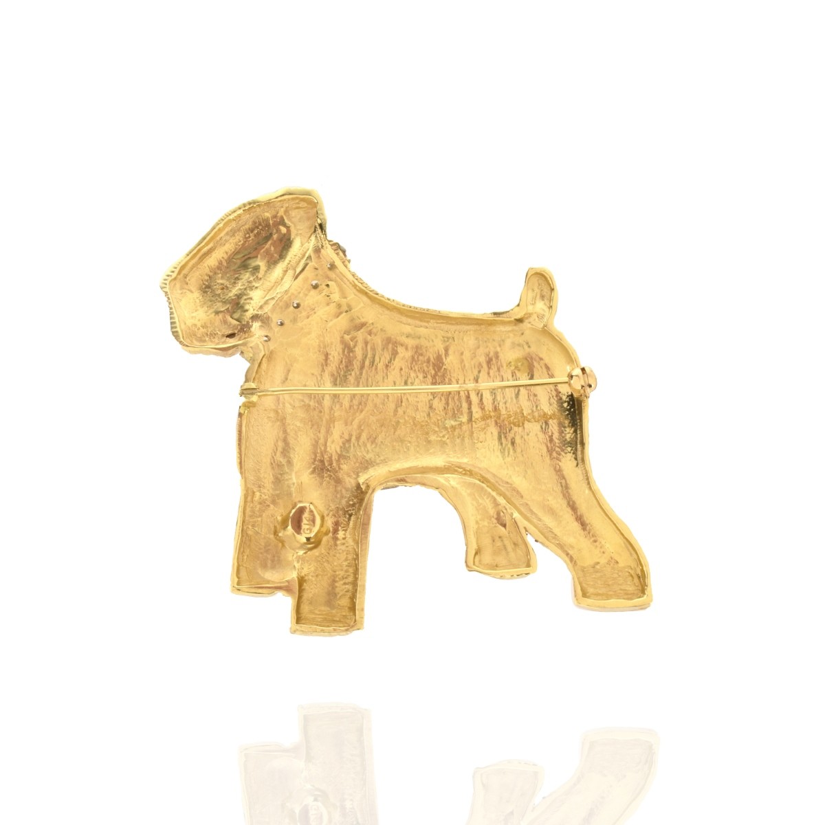 Diamond and 14K Dog Brooch