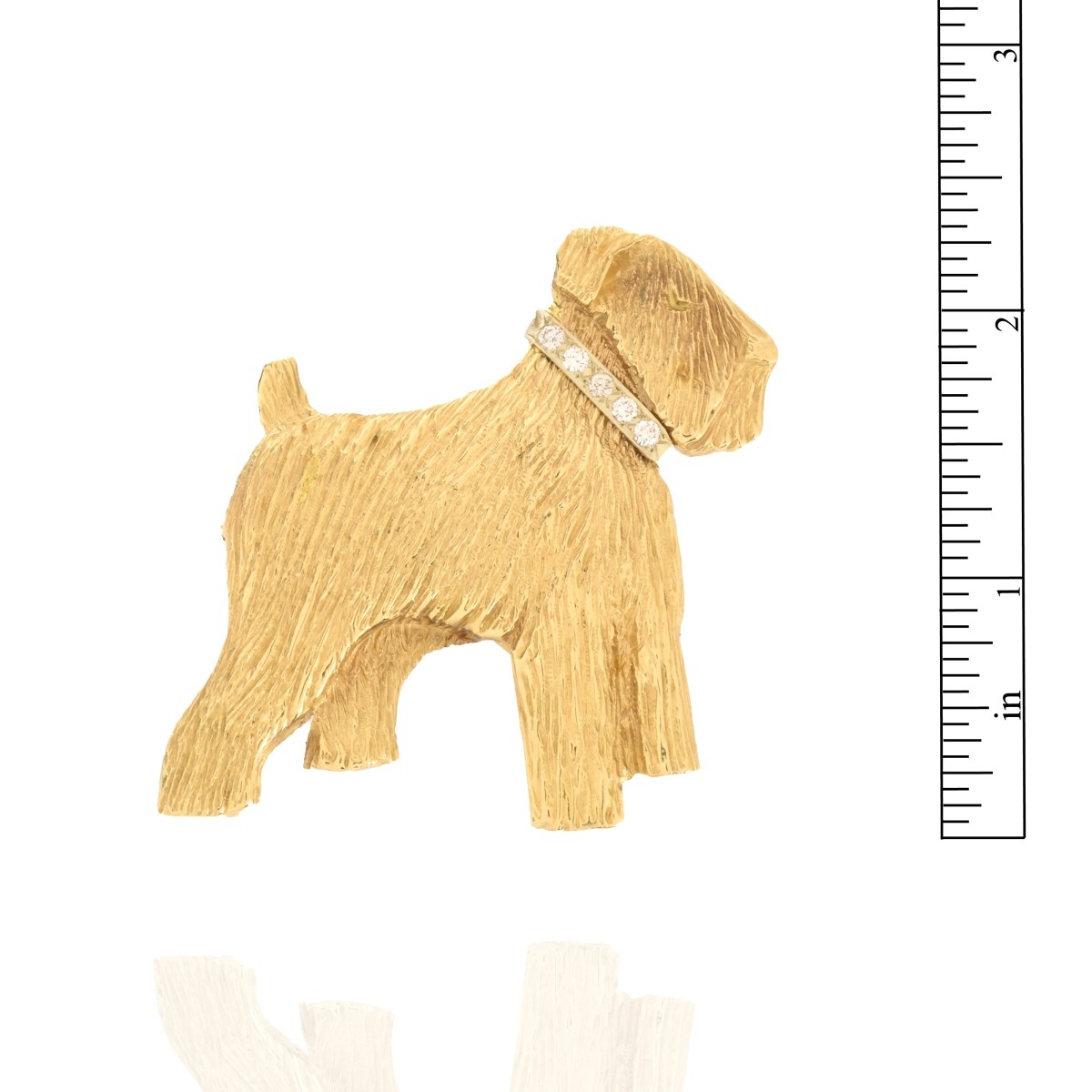 Diamond and 14K Dog Brooch