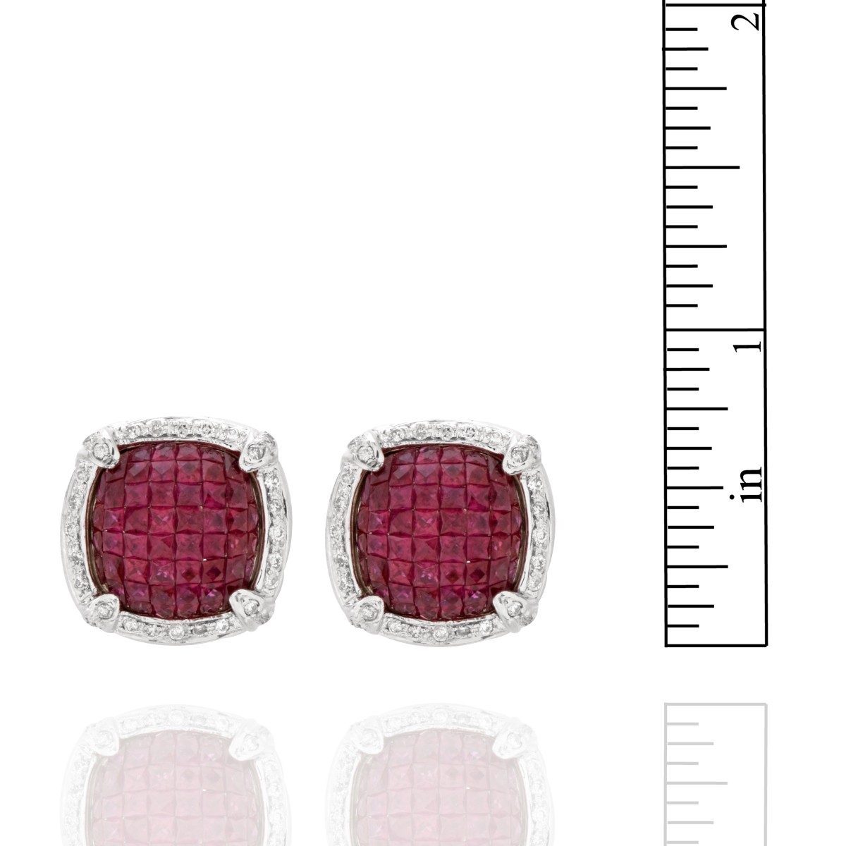 Ruby, Diamond and 18K Earrings