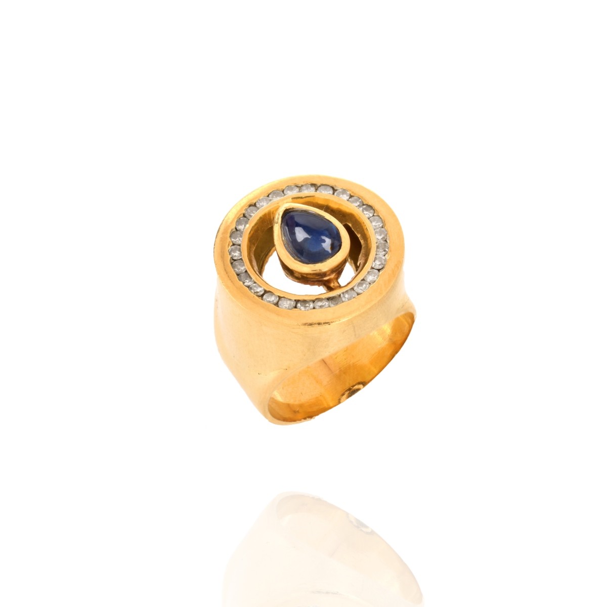Sapphire, Diamond and 18K Ring