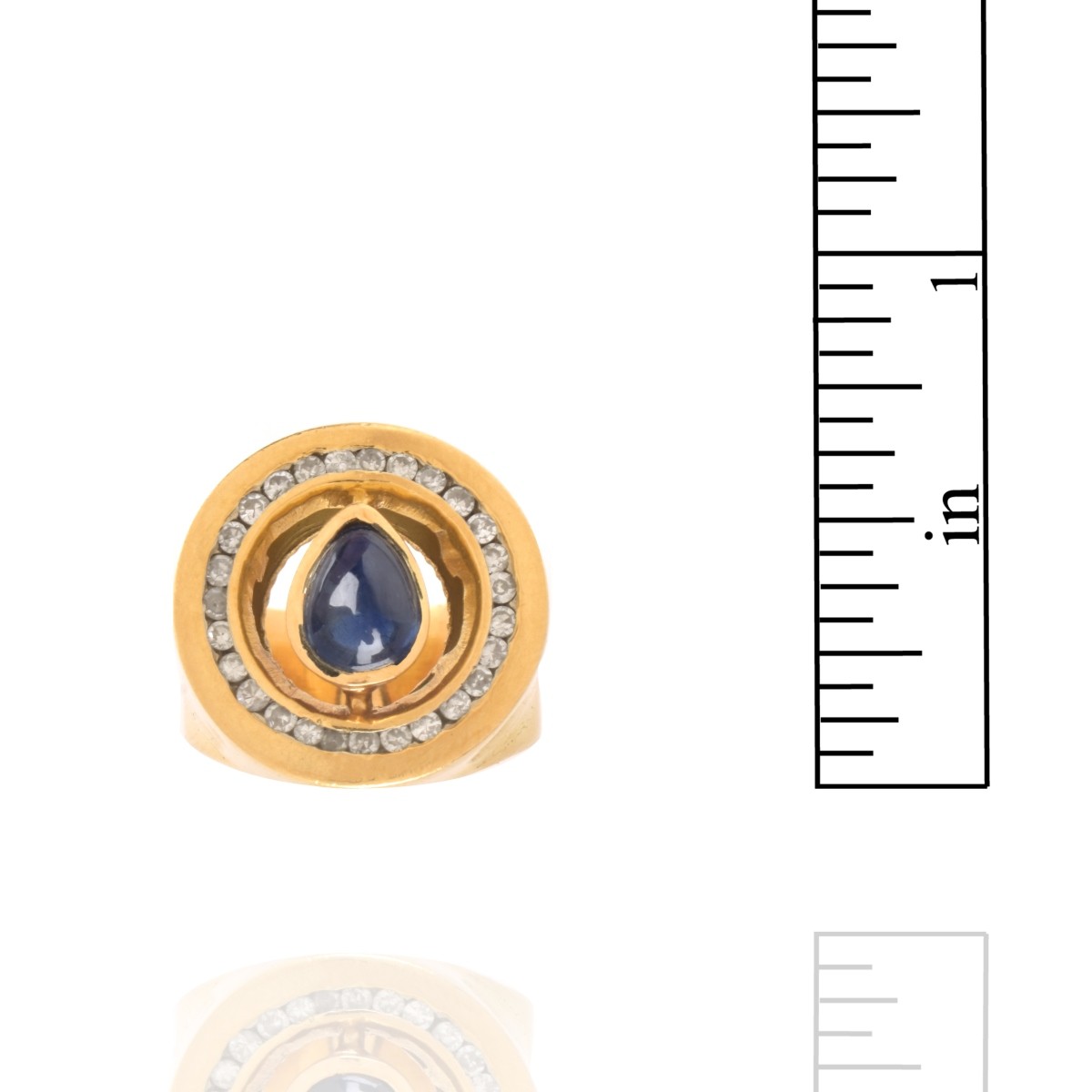 Sapphire, Diamond and 18K Ring