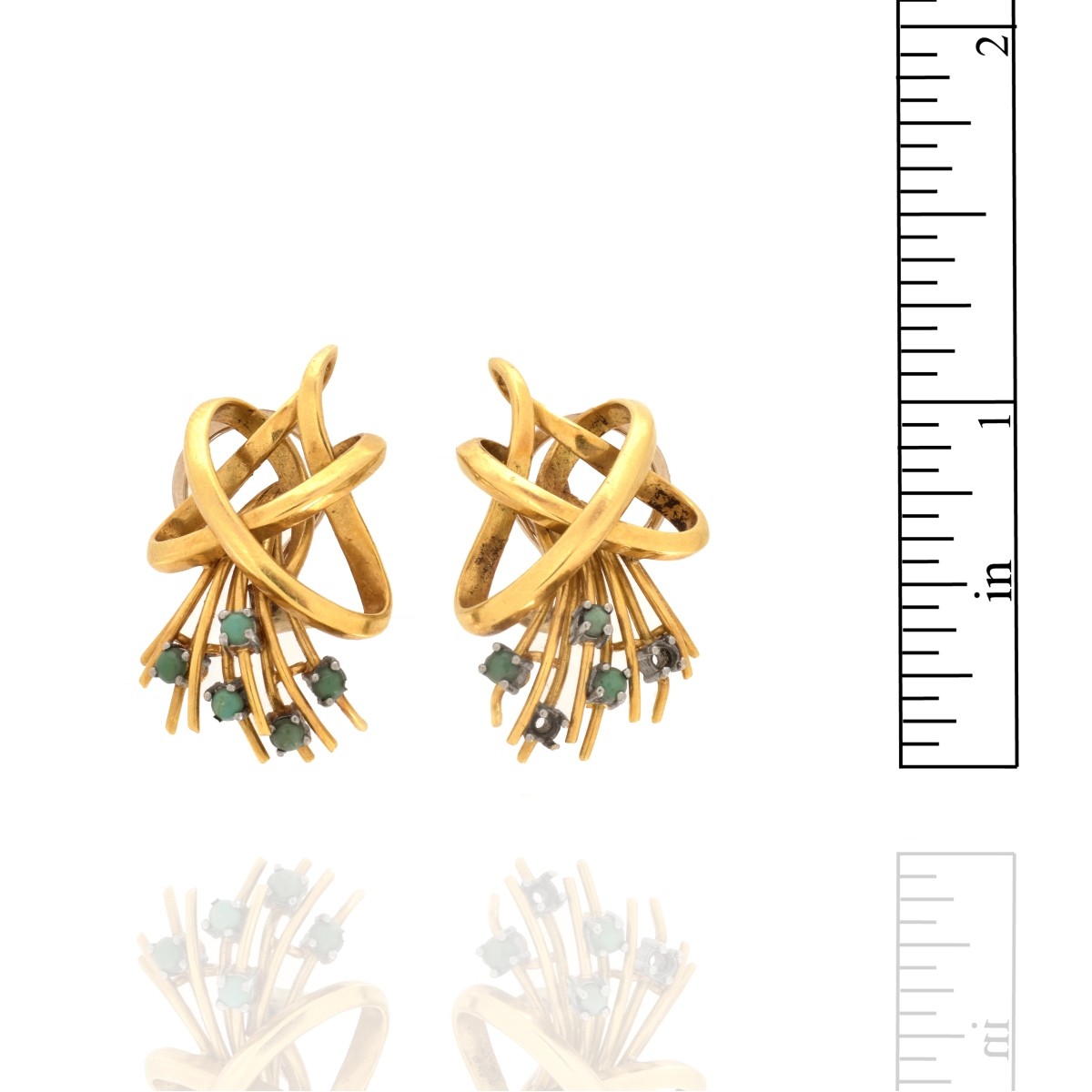 Turquoise and 18K Earrings