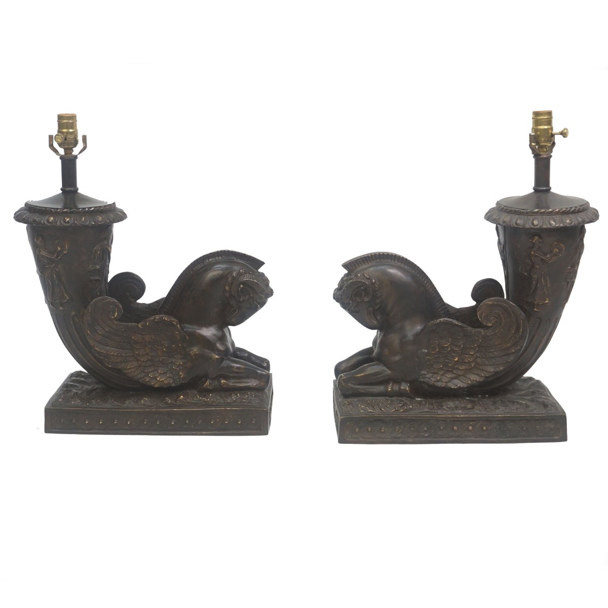 Pair of Cornucopia Lamps