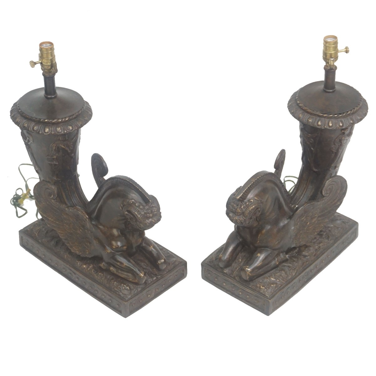 Pair of Cornucopia Lamps