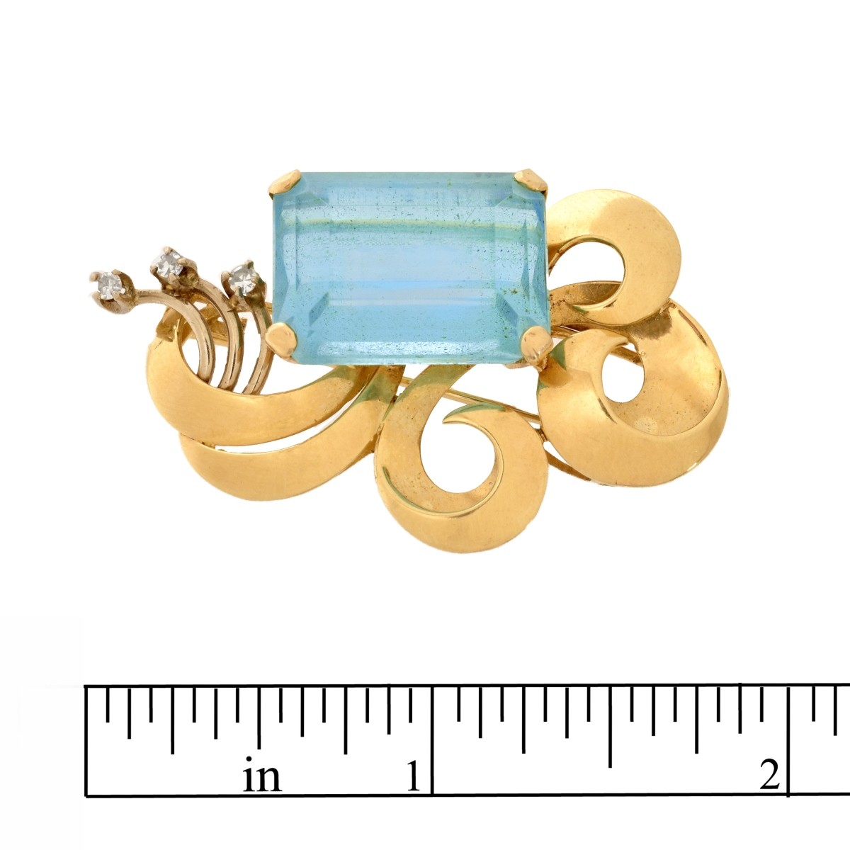 Gemstone and 18K Brooch