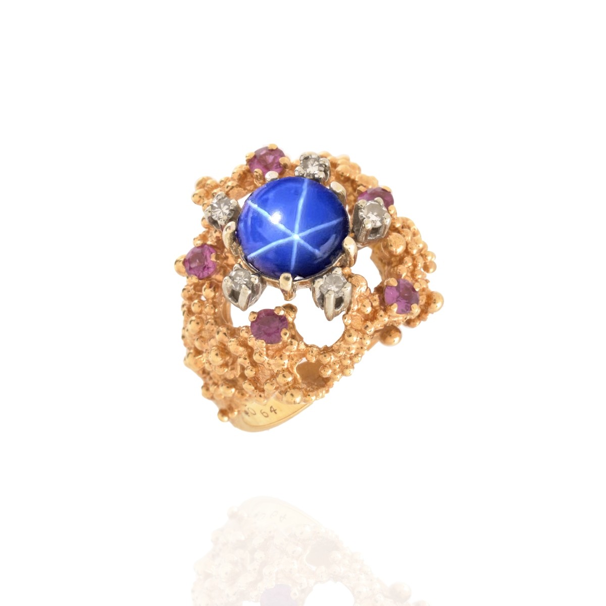 Sapphire, Diamond, and 14K Ring