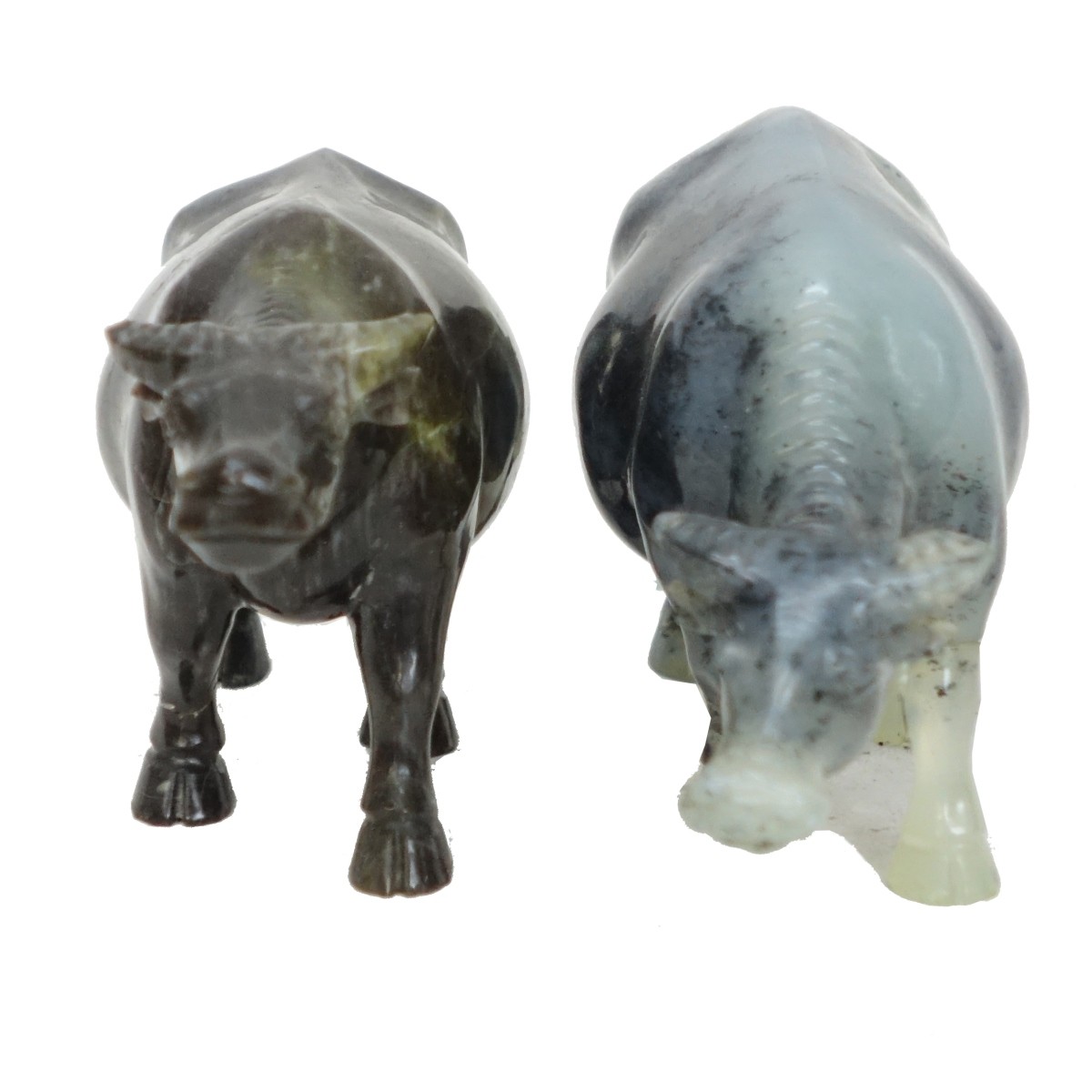 Chinese Carved Jade Cattle Figures