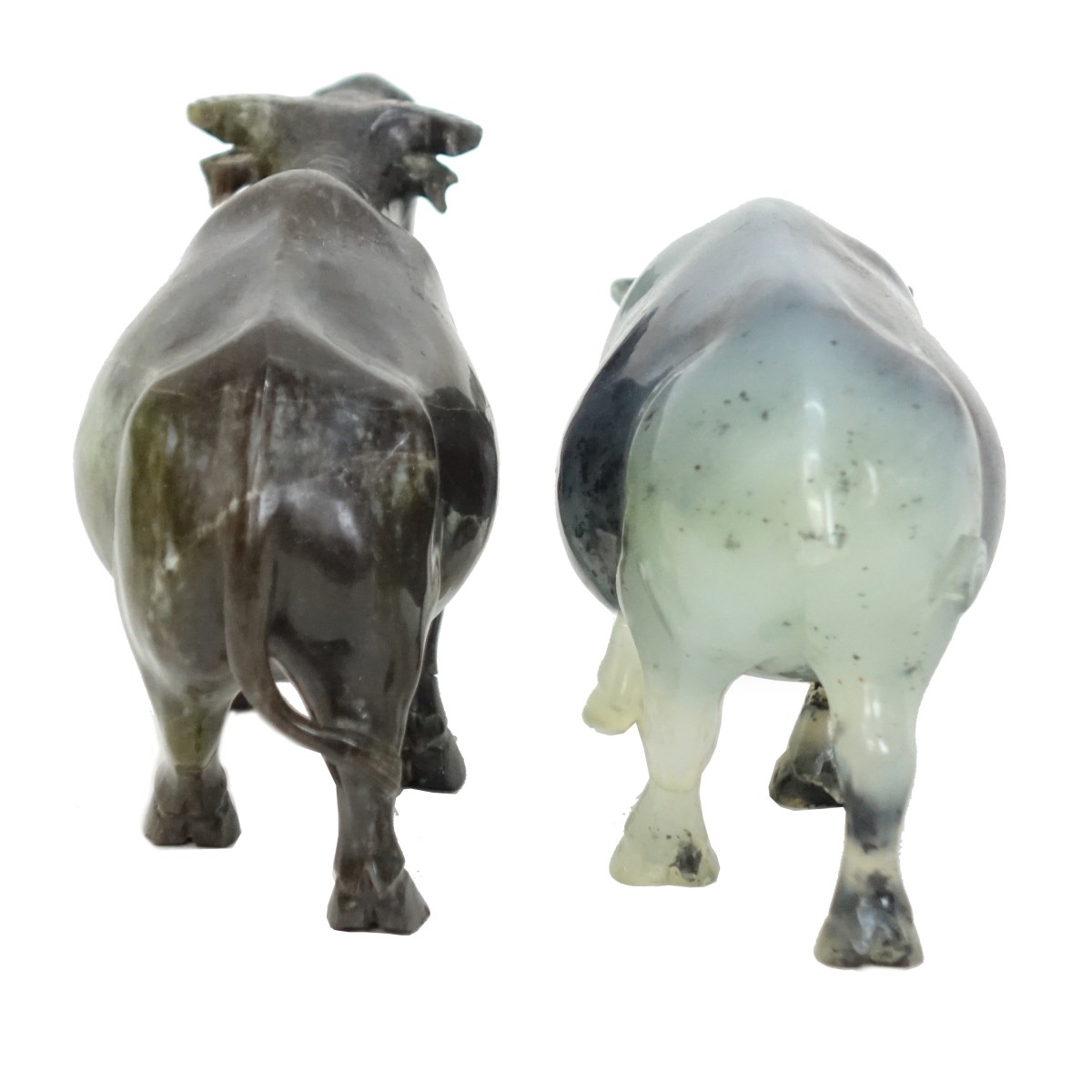 Chinese Carved Jade Cattle Figures