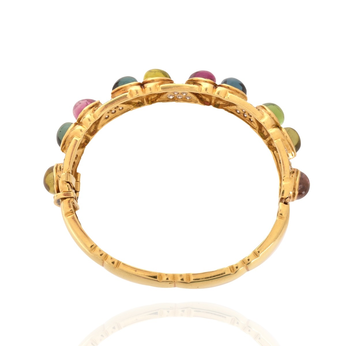 Gemstone and 18K Bangle Bracelet