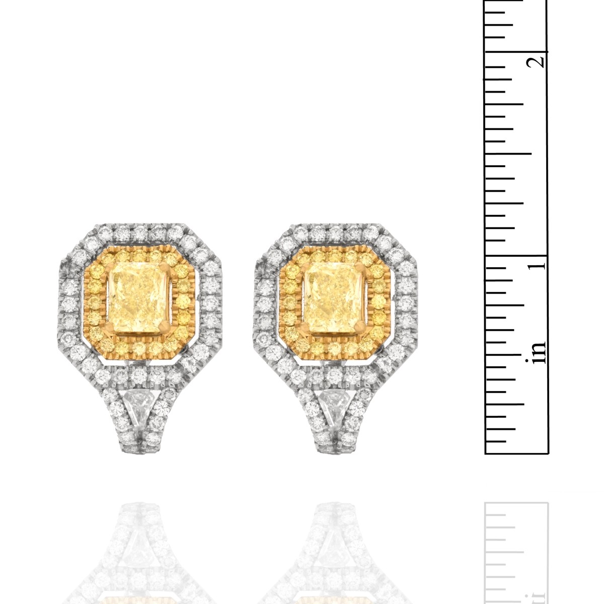 GIA Fancy Yellow Diamond Earrings