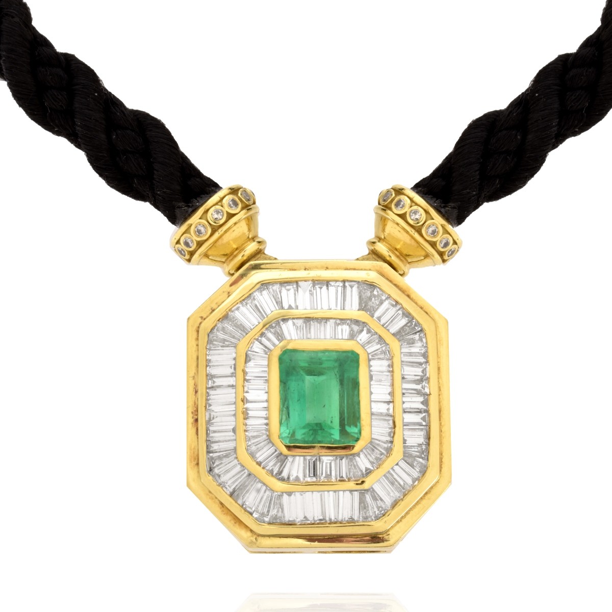 Emerald, Diamond and 18K Necklace