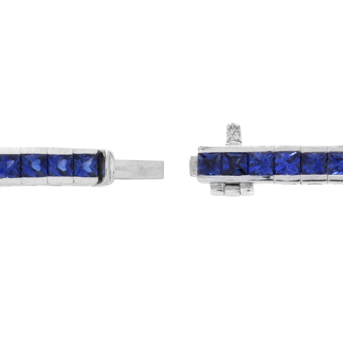 Sapphire and Platinum Line Bracelet