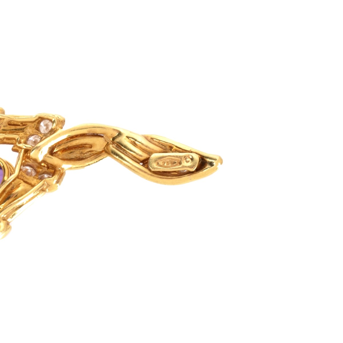 Gemstone and 18K Bird Brooch