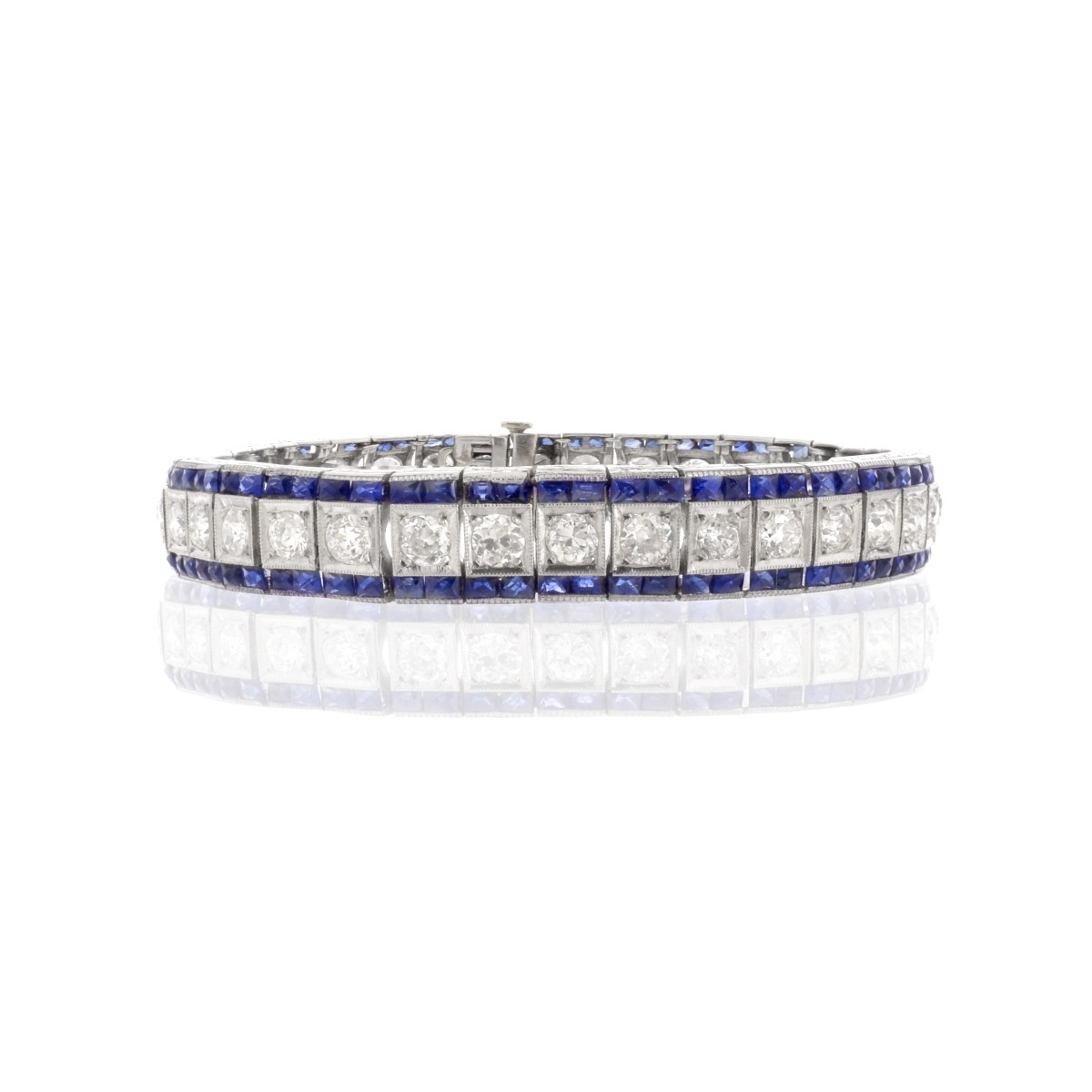 Diamond, Sapphire and Platinum Bracelet