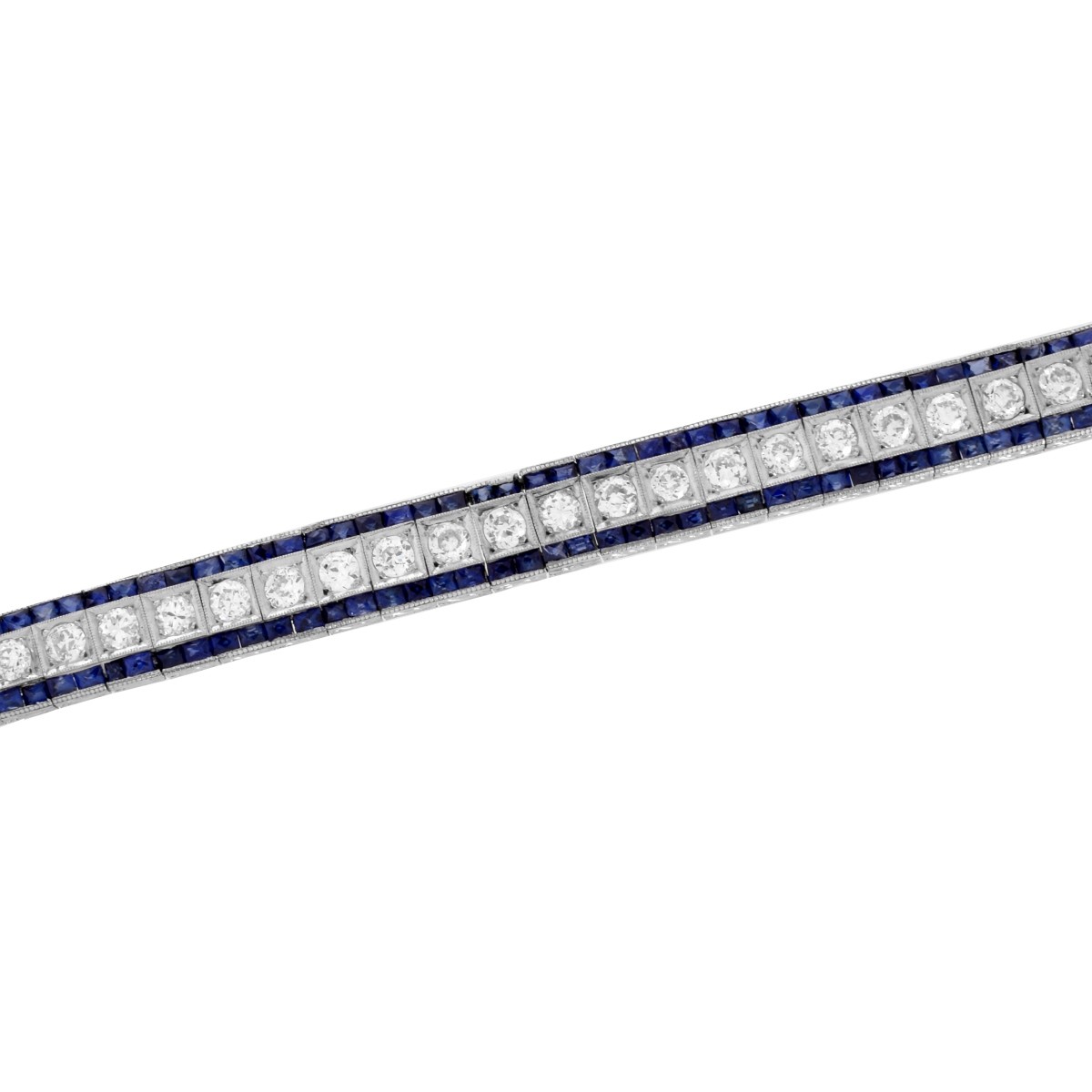 Diamond, Sapphire and Platinum Bracelet