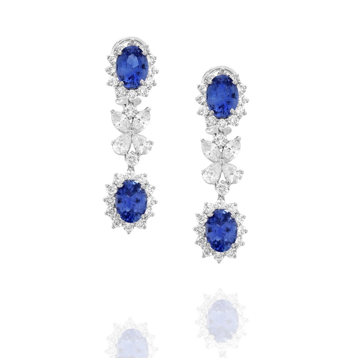 Sapphire, Diamond and 18K Earrings