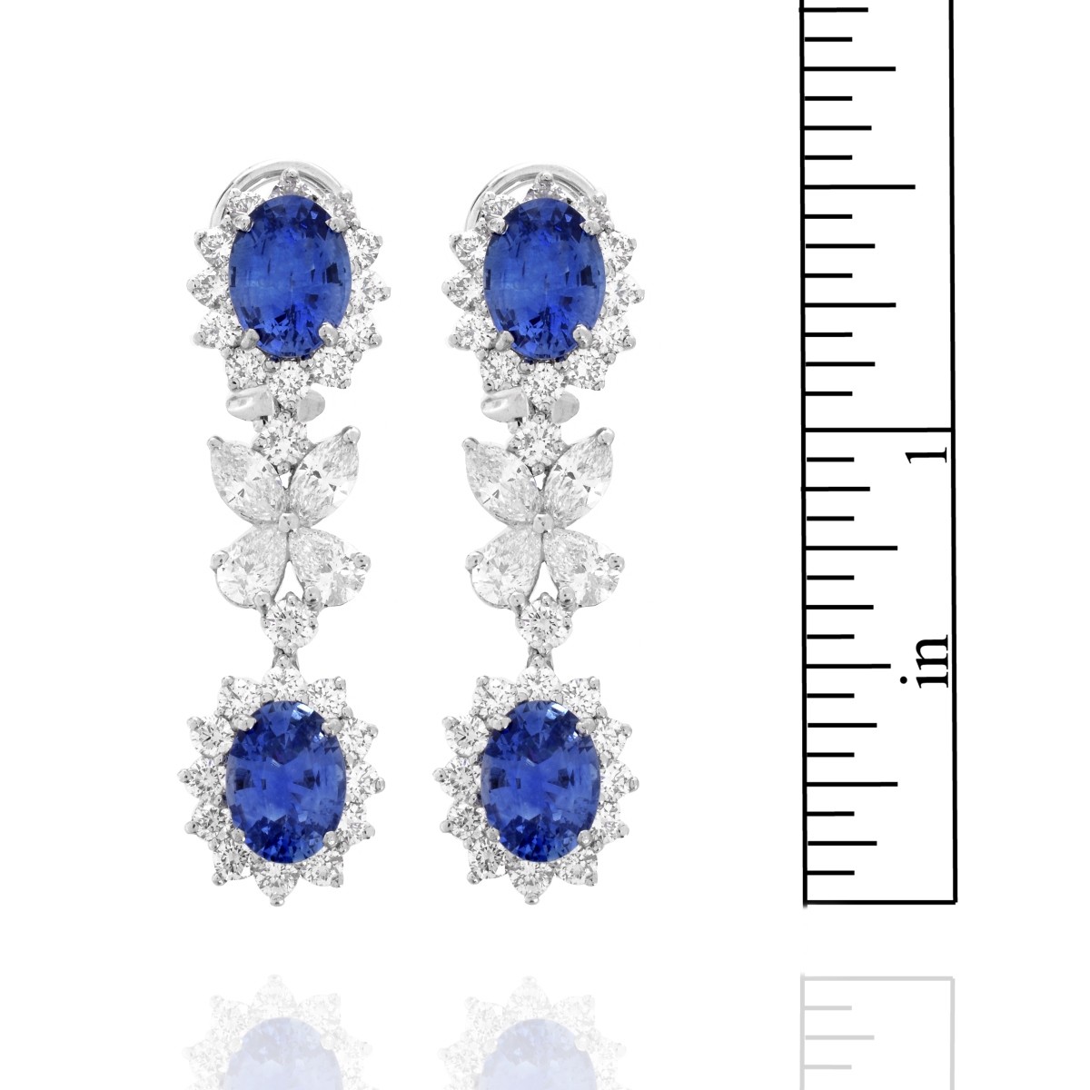 Sapphire, Diamond and 18K Earrings