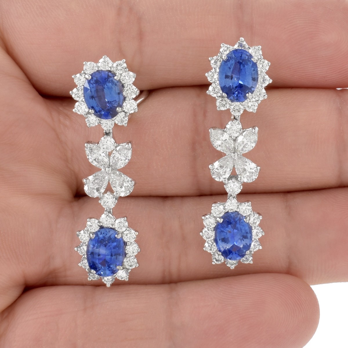 Sapphire, Diamond and 18K Earrings