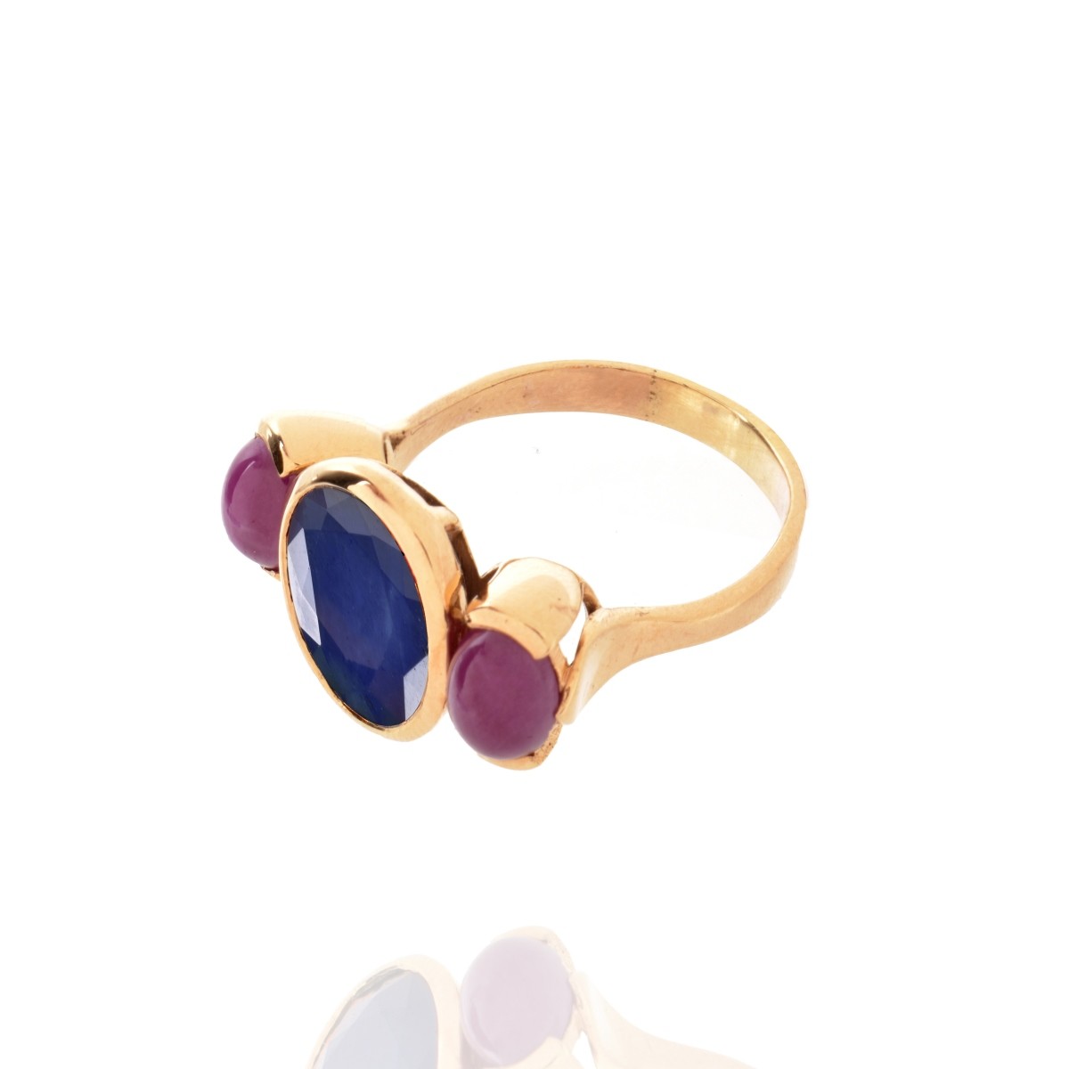 Sapphire, Ruby and 14K Ring