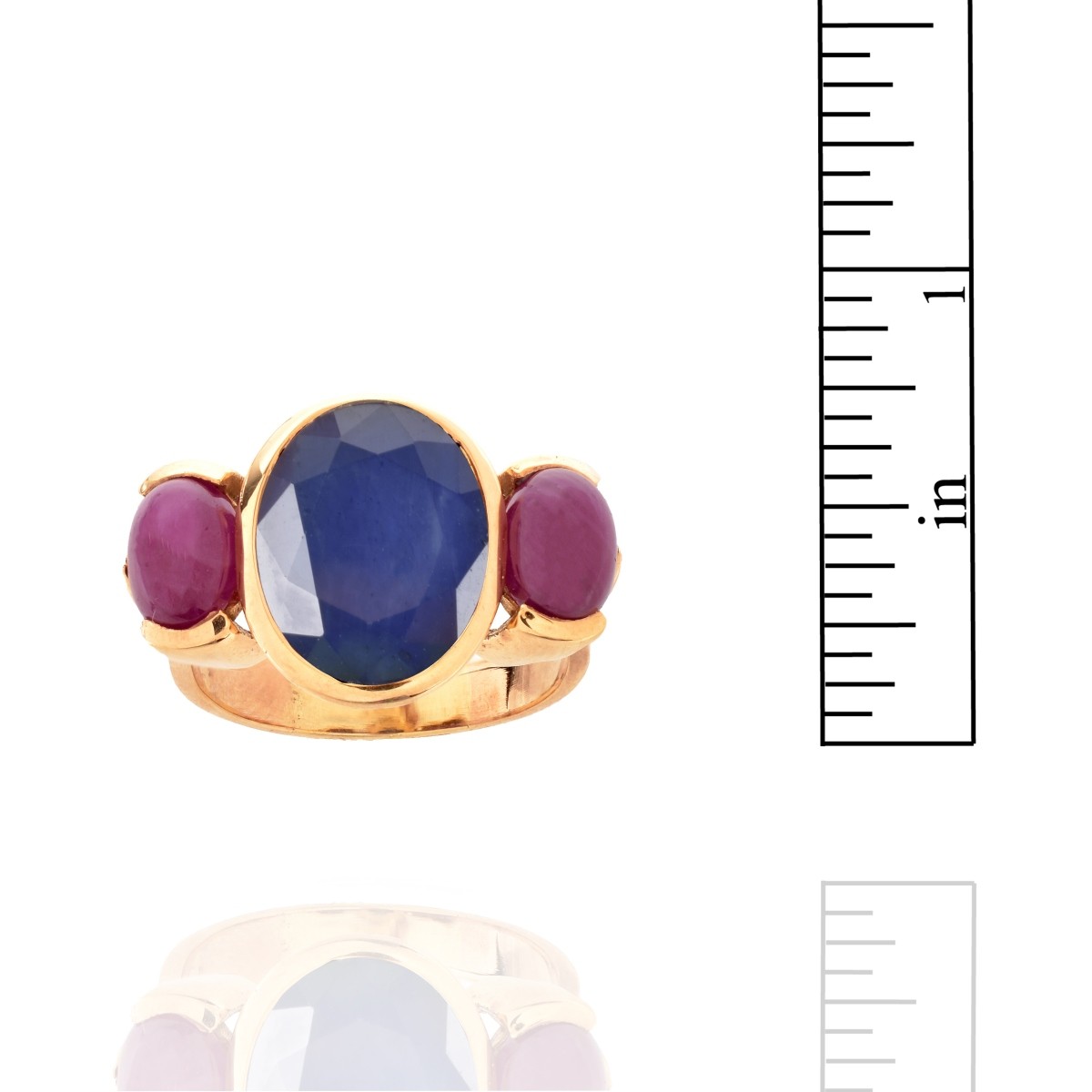 Sapphire, Ruby and 14K Ring